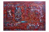 Creation.txt.1 by Stephen Baker, Drawing, Acrylic ink on prepared papeer